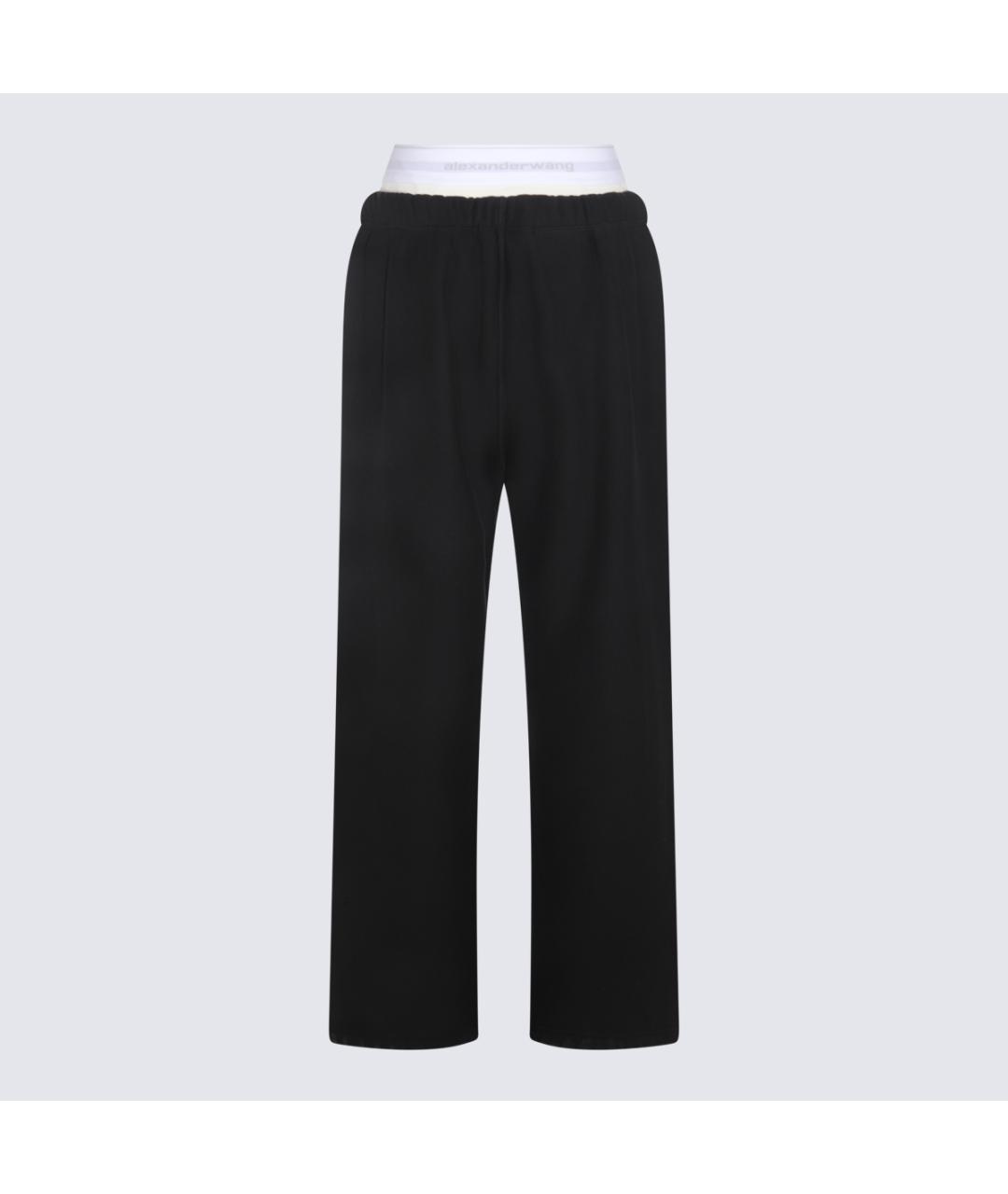 ALEXANDER WANG Черные хлопковые прямые брюки, фото 2