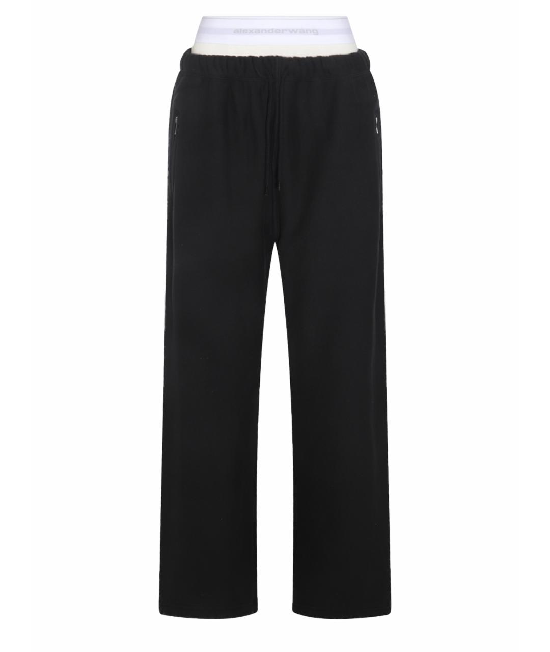 ALEXANDER WANG Черные хлопковые прямые брюки, фото 1