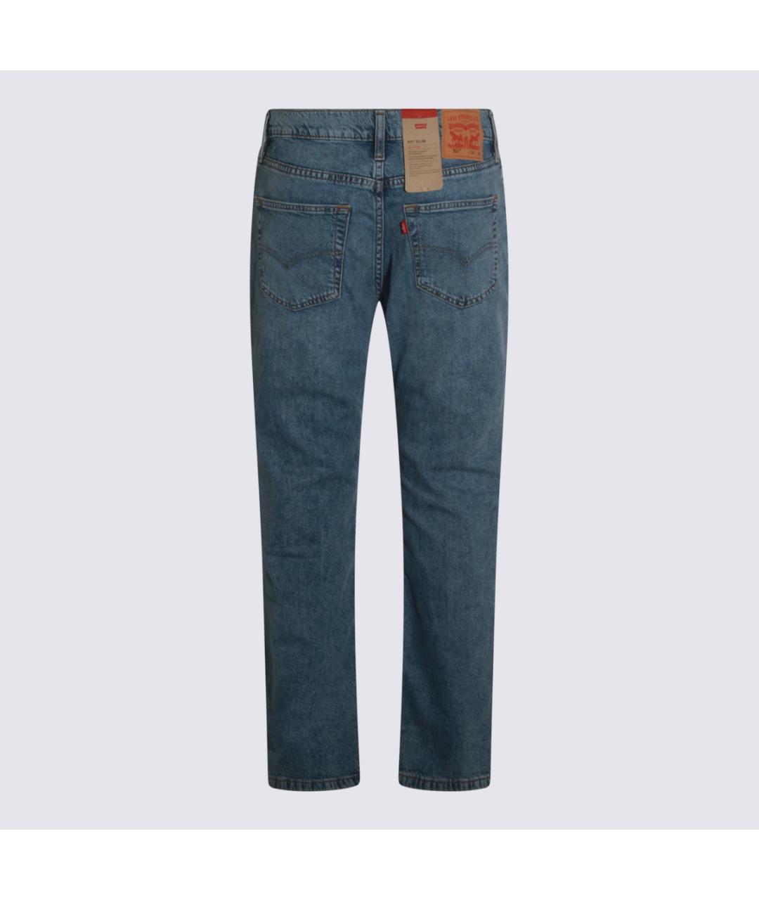 LEVI'S Синие хлопковые прямые джинсы, фото 2