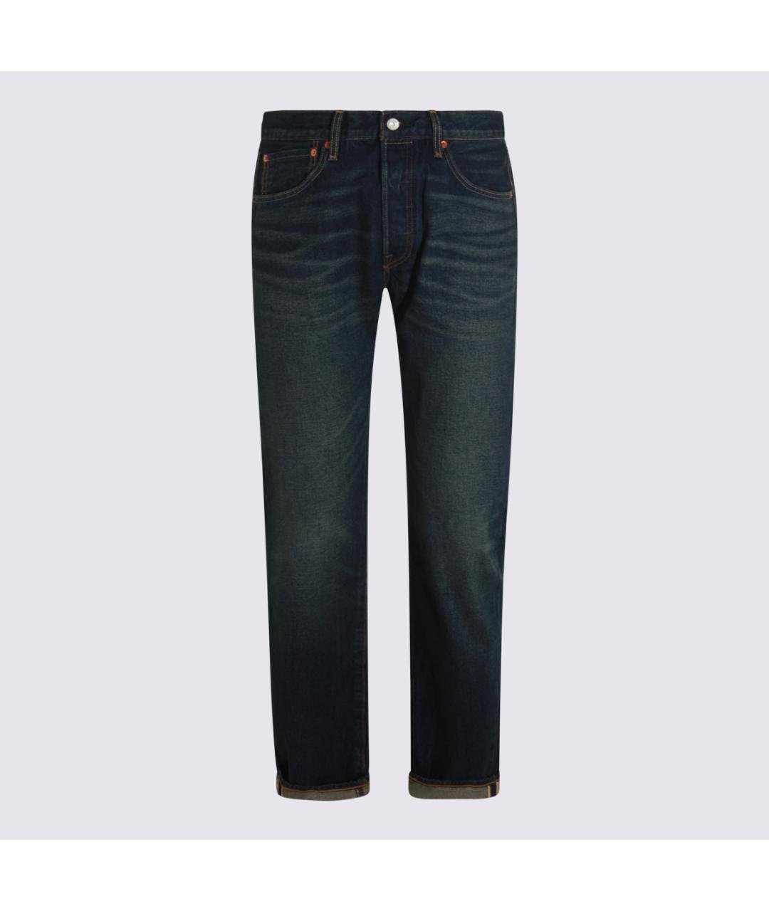 LEVI'S Синие хлопковые прямые джинсы, фото 3