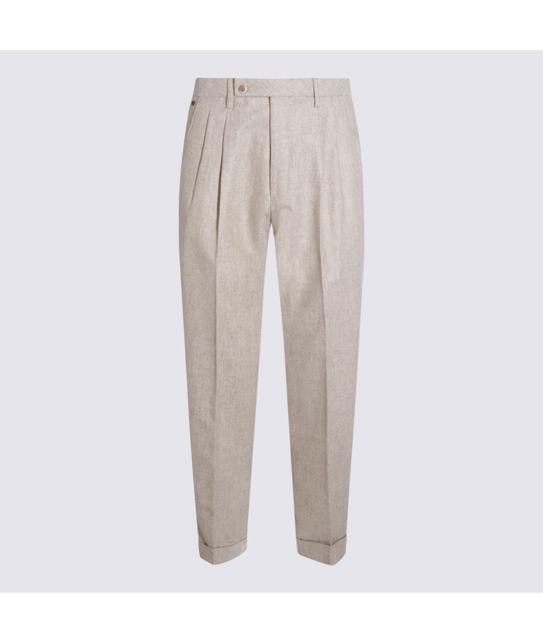 GTA IL PANTALONE Бежевые шерстяные повседневные брюки, фото 4