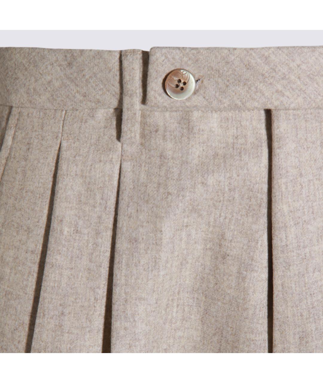 GTA IL PANTALONE Бежевые шерстяные повседневные брюки, фото 3