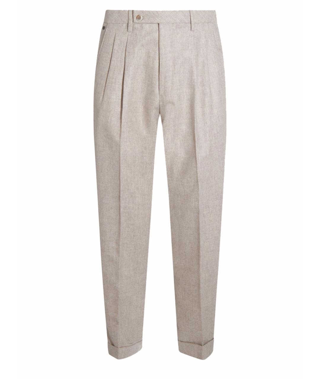 GTA IL PANTALONE Бежевые шерстяные повседневные брюки, фото 1