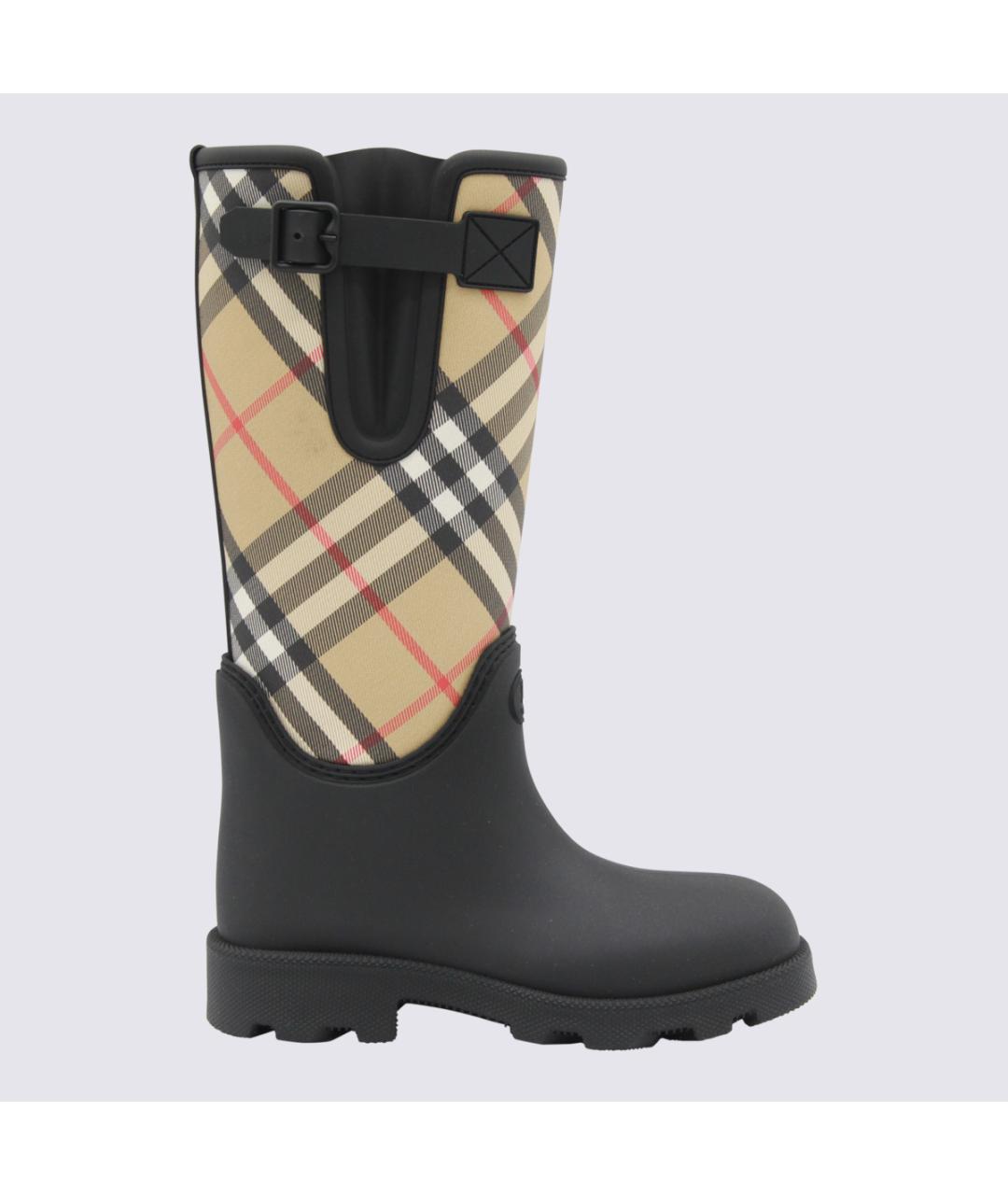 BURBERRY Черные резиновые сапоги, фото 5