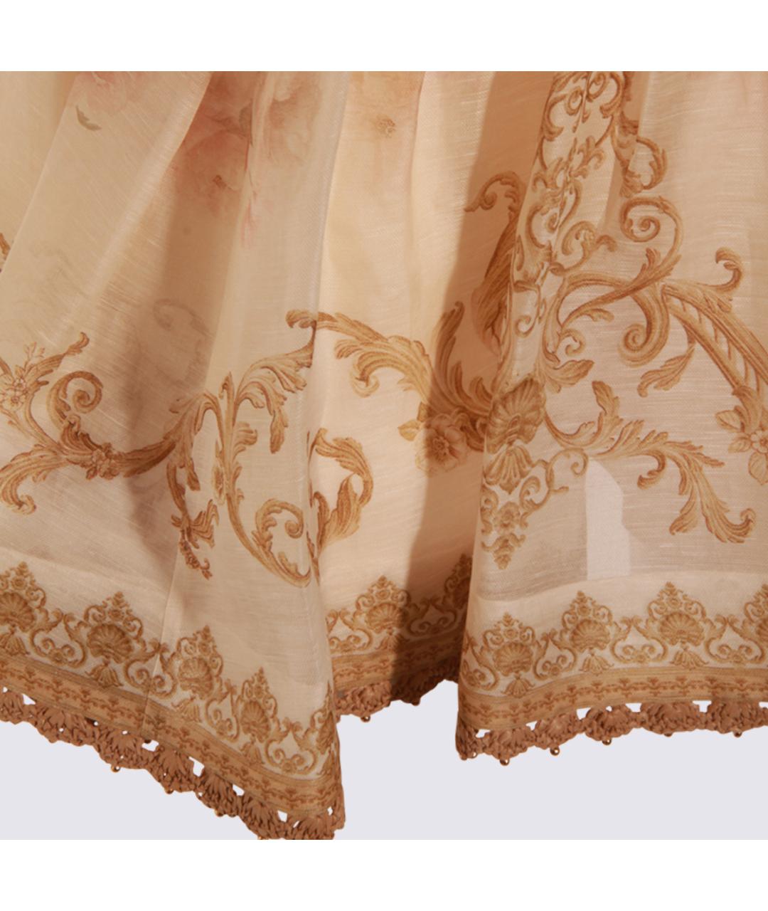 ZIMMERMANN Бежевое льняное коктейльное платье, фото 3