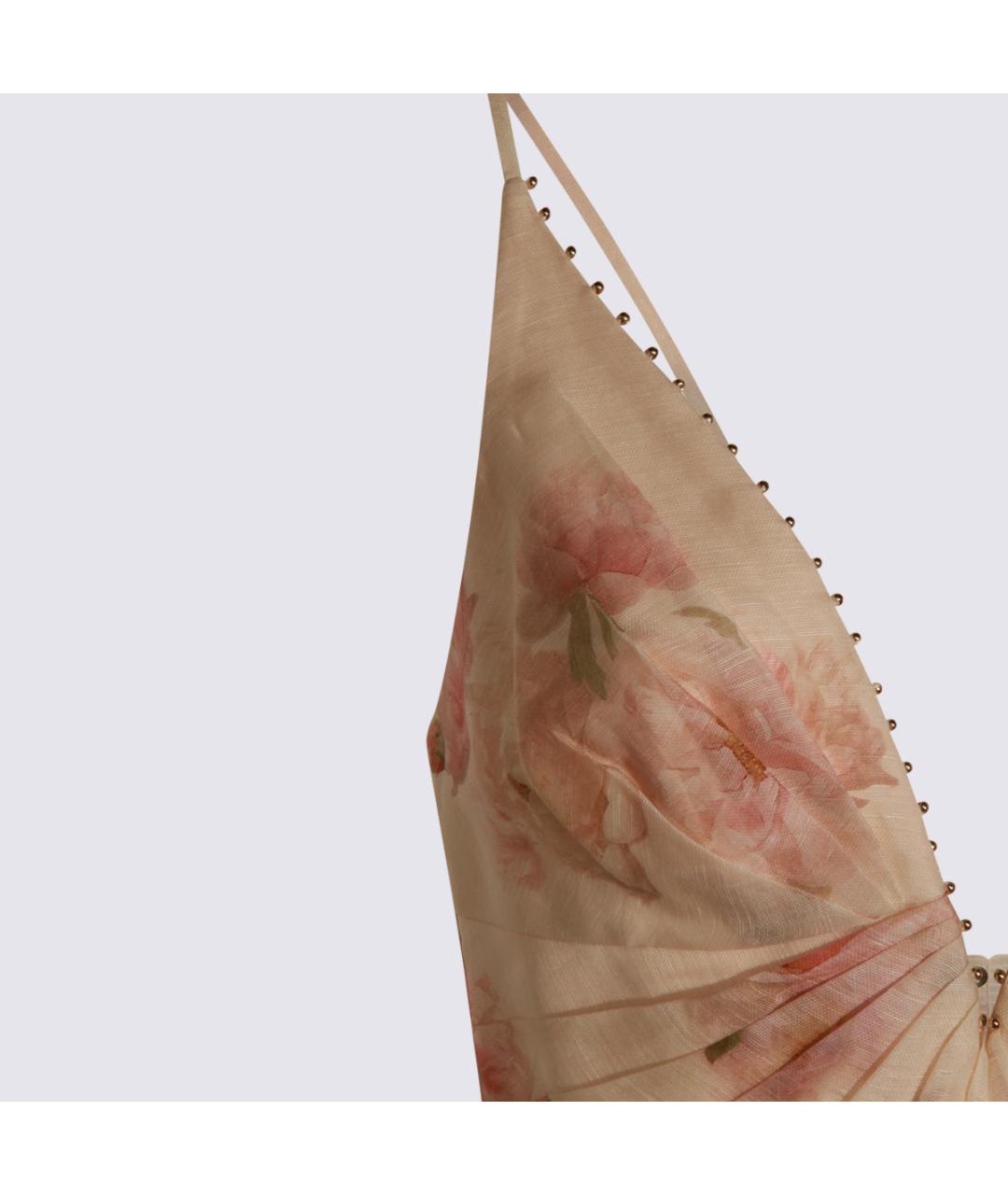 ZIMMERMANN Бежевое льняное коктейльное платье, фото 4