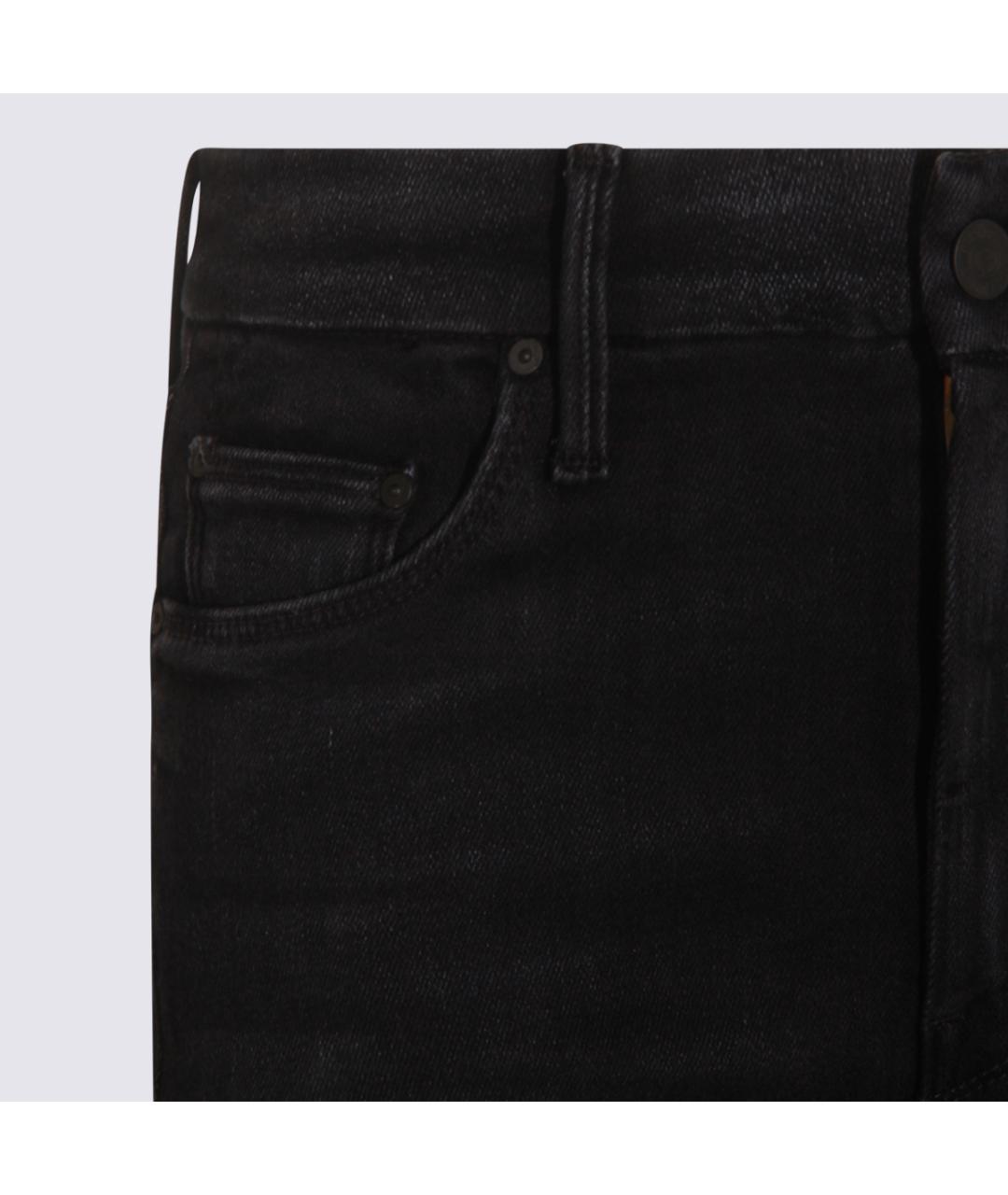 MOTHER Черные хлопко-лиоцелловые прямые джинсы, фото 3