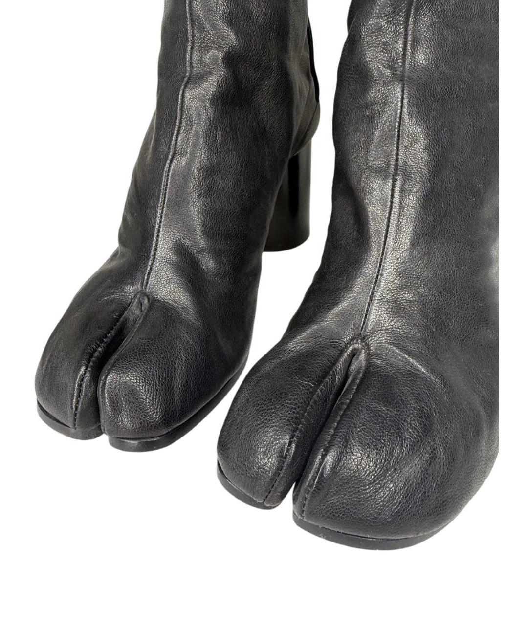 MAISON MARGIELA Черные кожаные полусапоги, фото 4