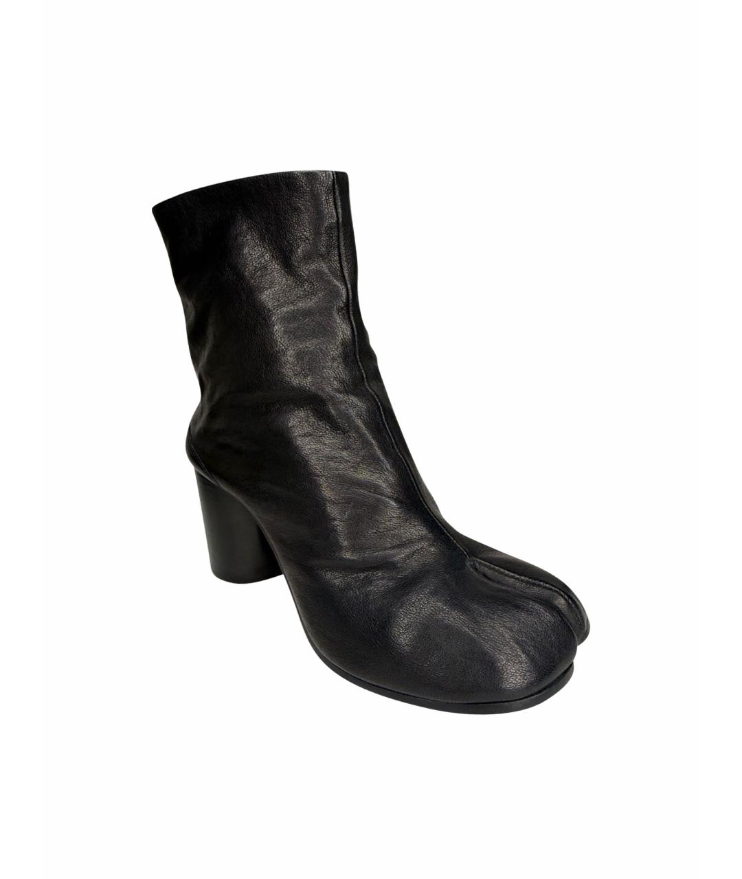 MAISON MARGIELA Черные кожаные полусапоги, фото 1