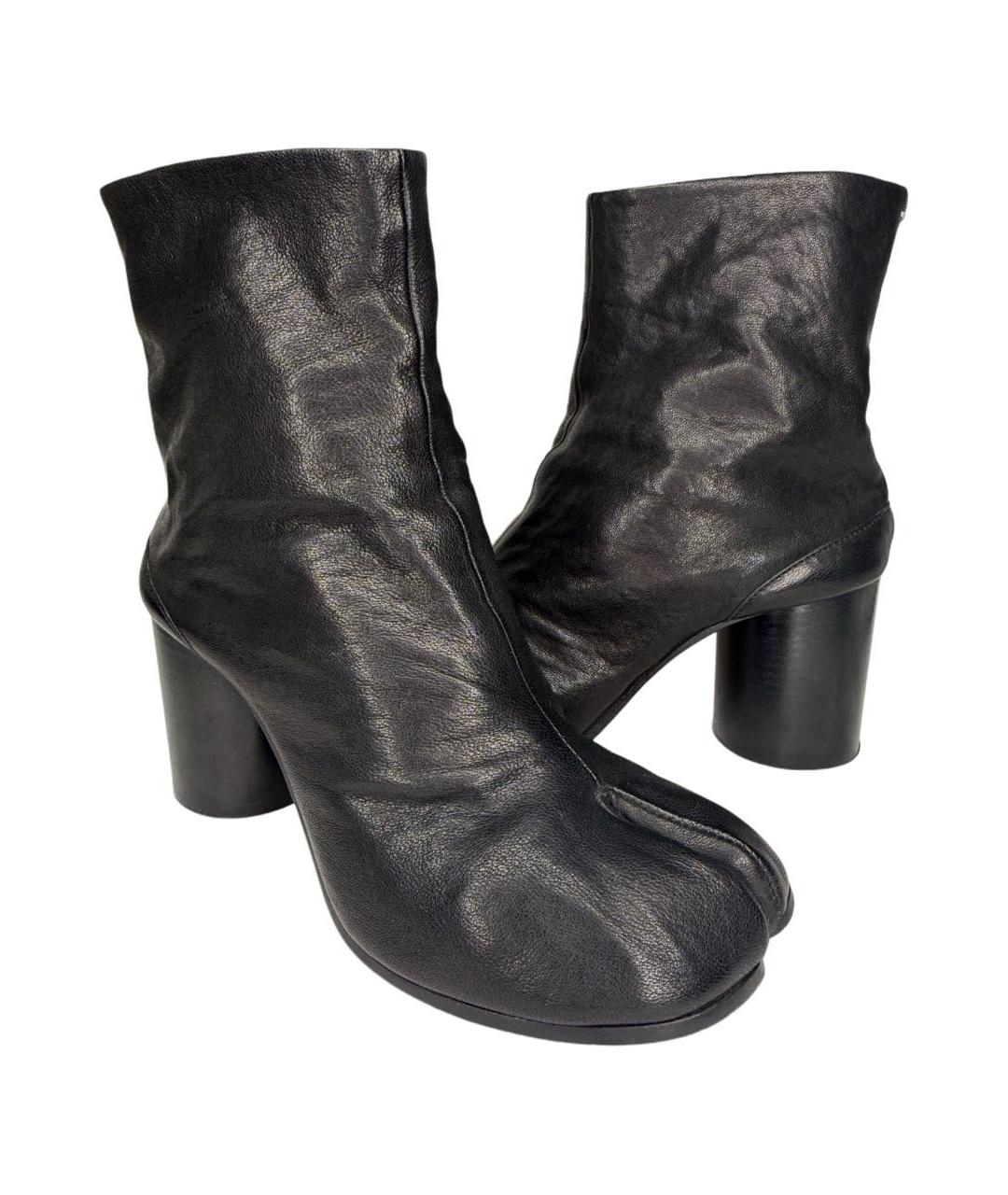 MAISON MARGIELA Черные кожаные полусапоги, фото 2