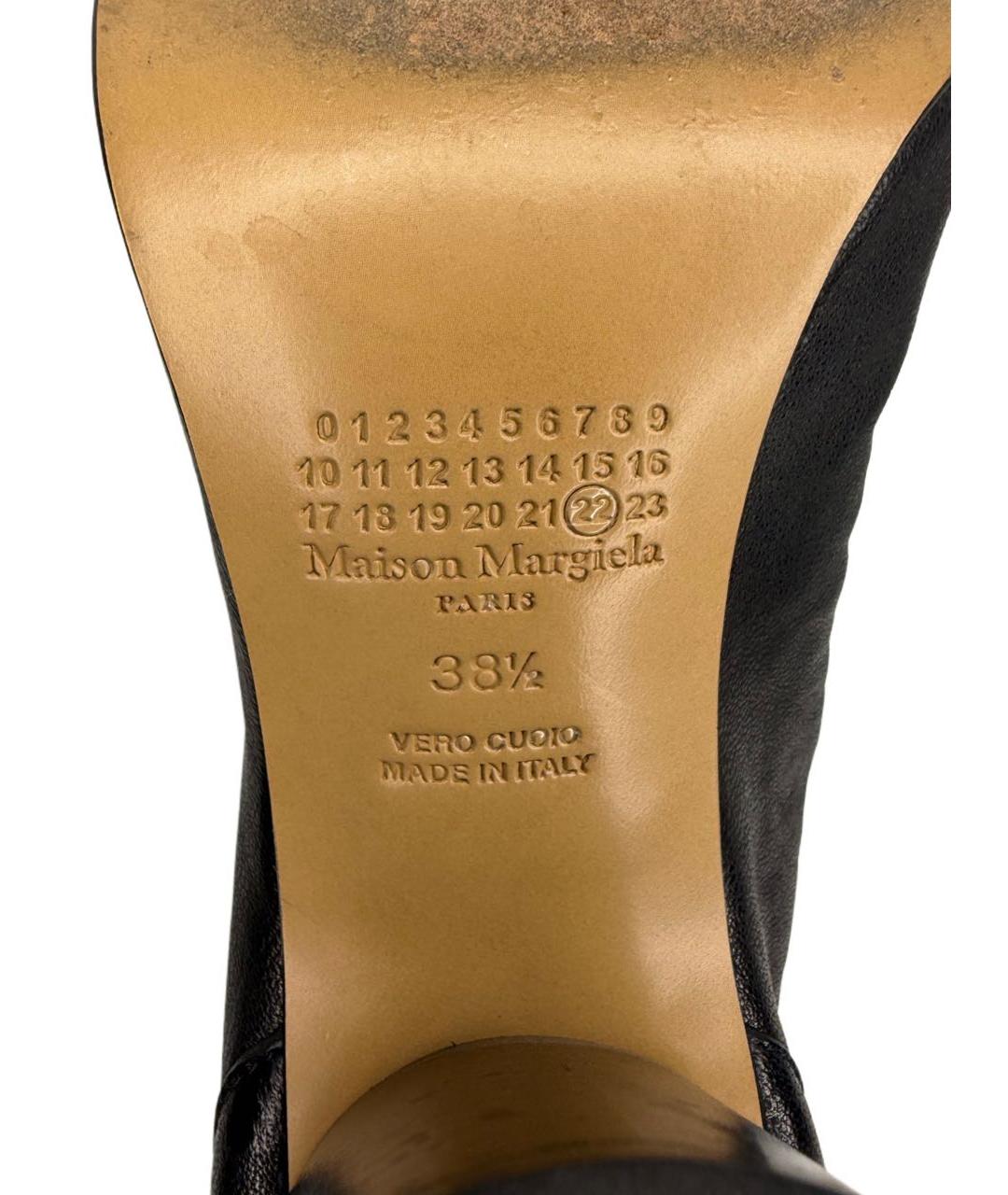 MAISON MARGIELA Черные кожаные полусапоги, фото 8