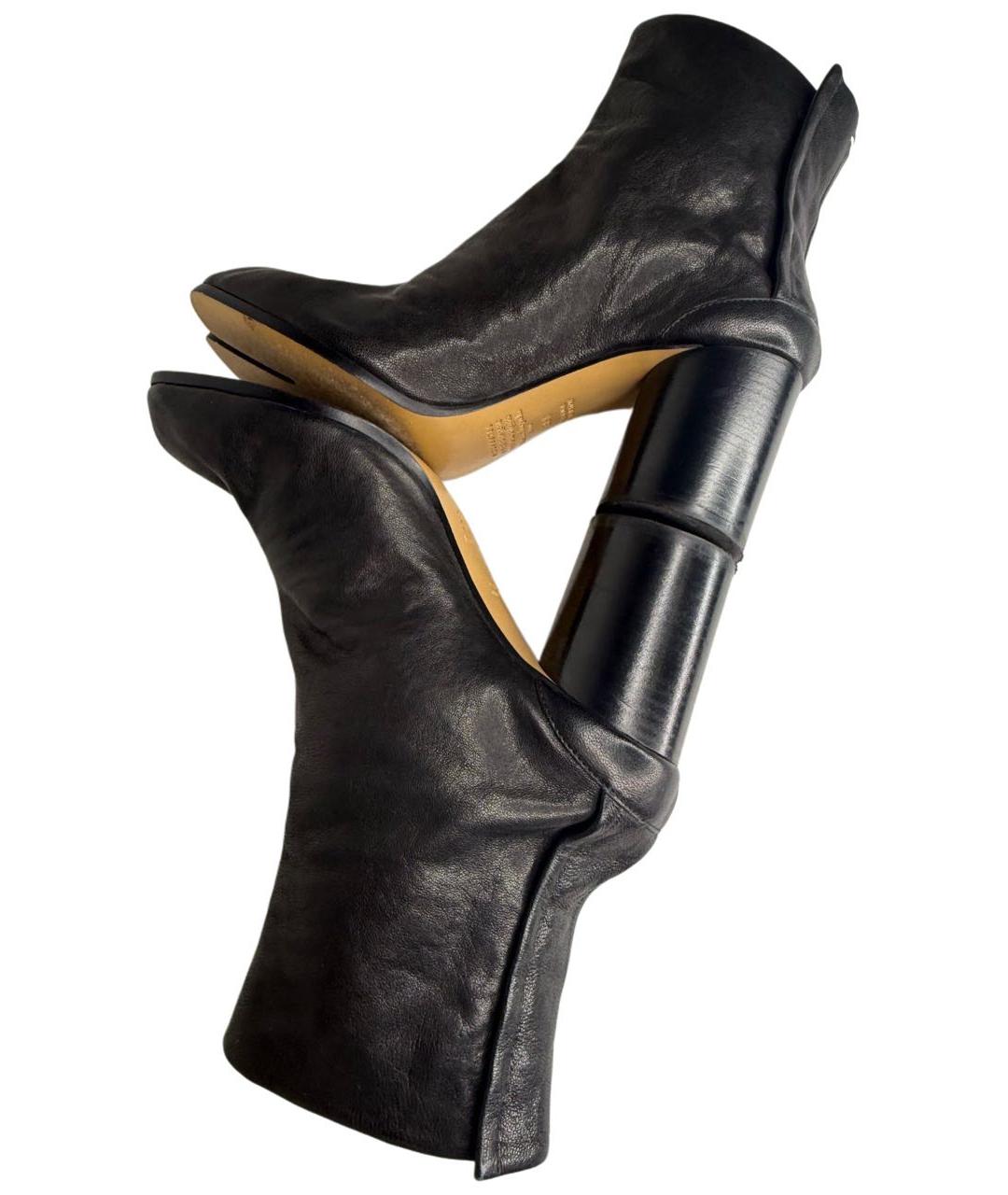 MAISON MARGIELA Черные кожаные полусапоги, фото 5