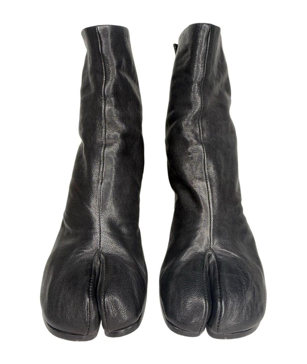 MAISON MARGIELA Черные кожаные полусапоги, фото 3