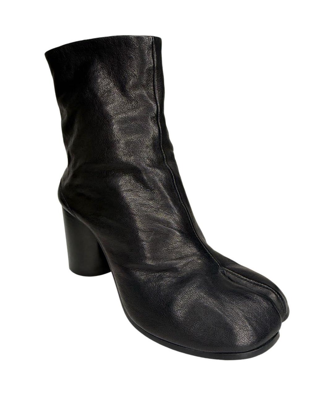 MAISON MARGIELA Черные кожаные полусапоги, фото 9