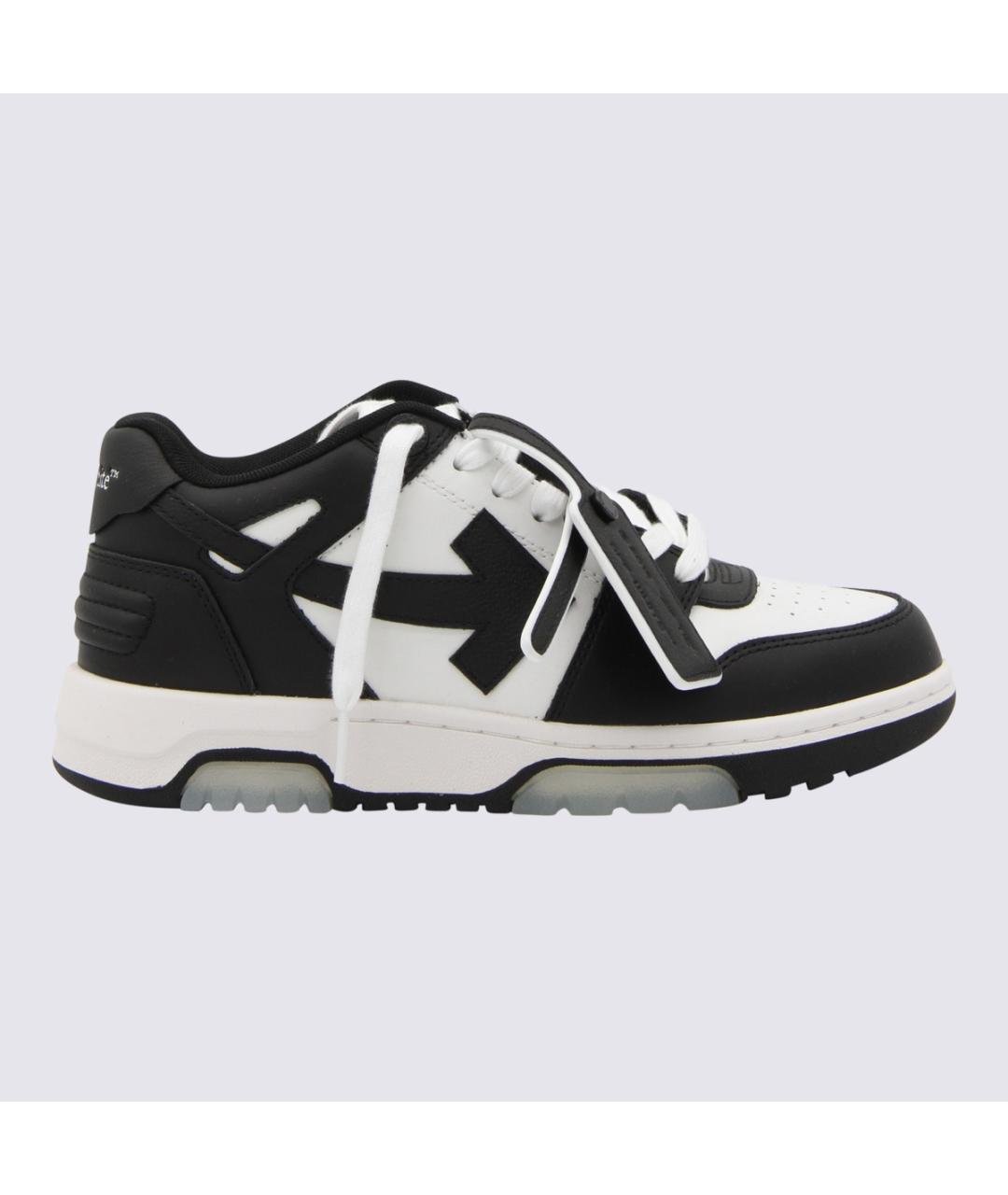 OFF-WHITE Черные кожаные низкие кроссовки / кеды, фото 3