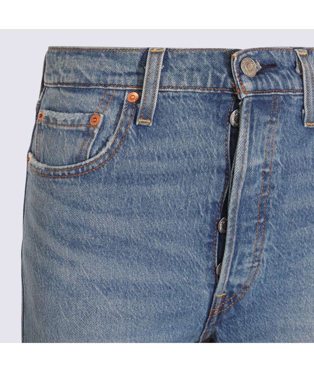LEVI'S Синие хлопковые прямые джинсы, фото 3