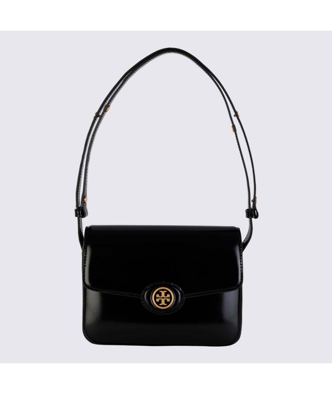 TORY BURCH Черная кожаная сумка тоут, фото 5