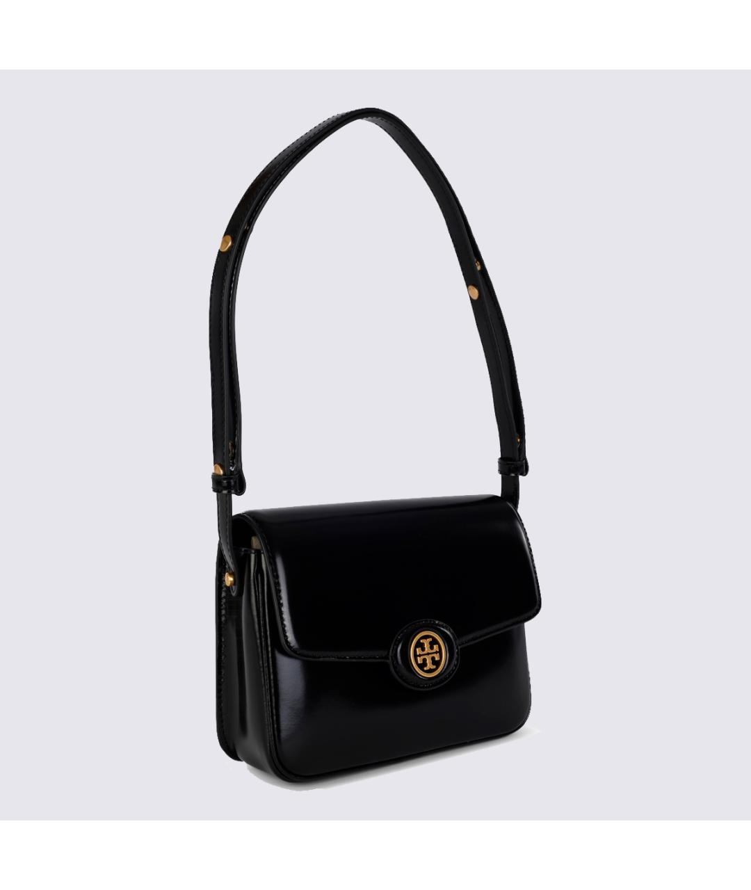 TORY BURCH Черная кожаная сумка тоут, фото 3