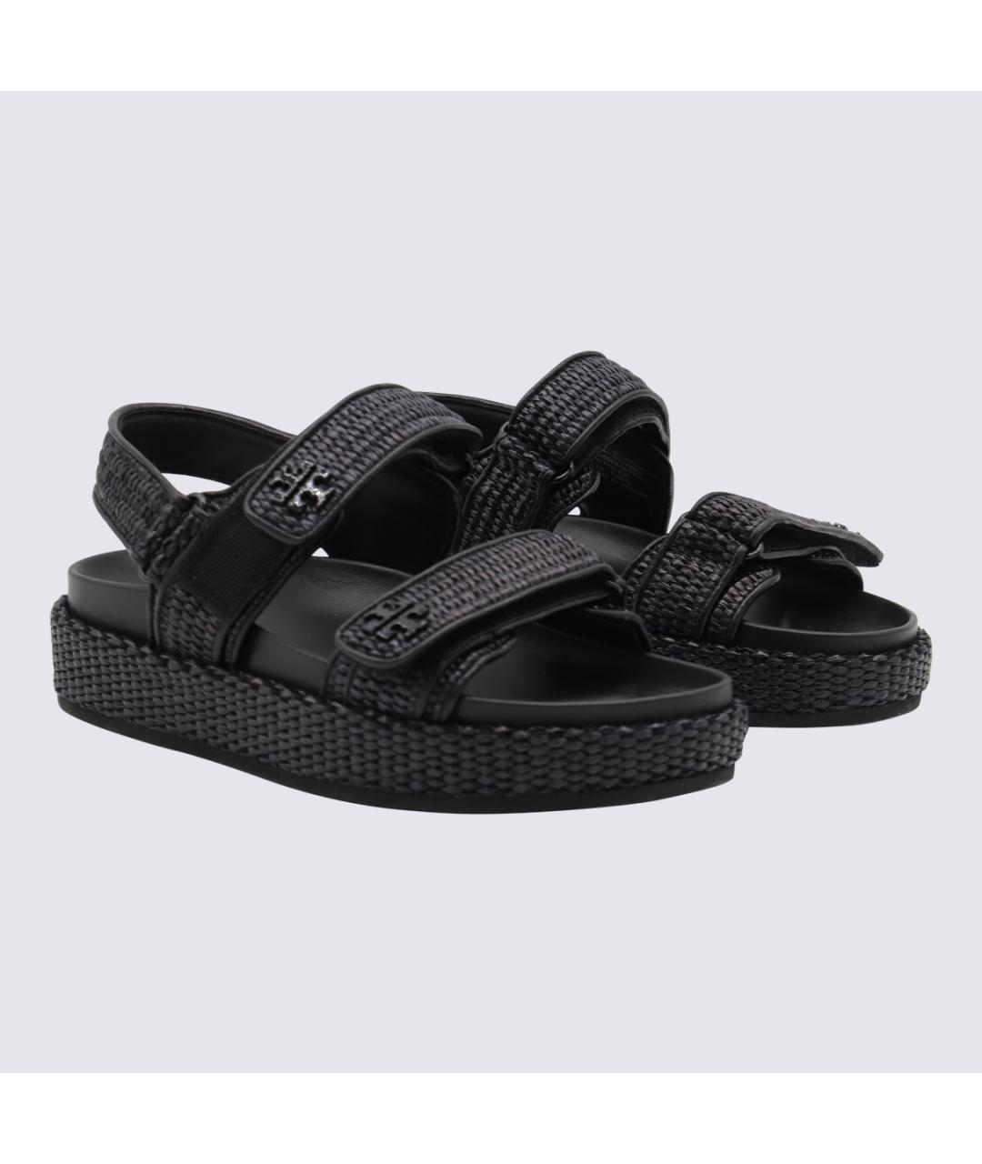 TORY BURCH Черные текстильные сандалии, фото 2