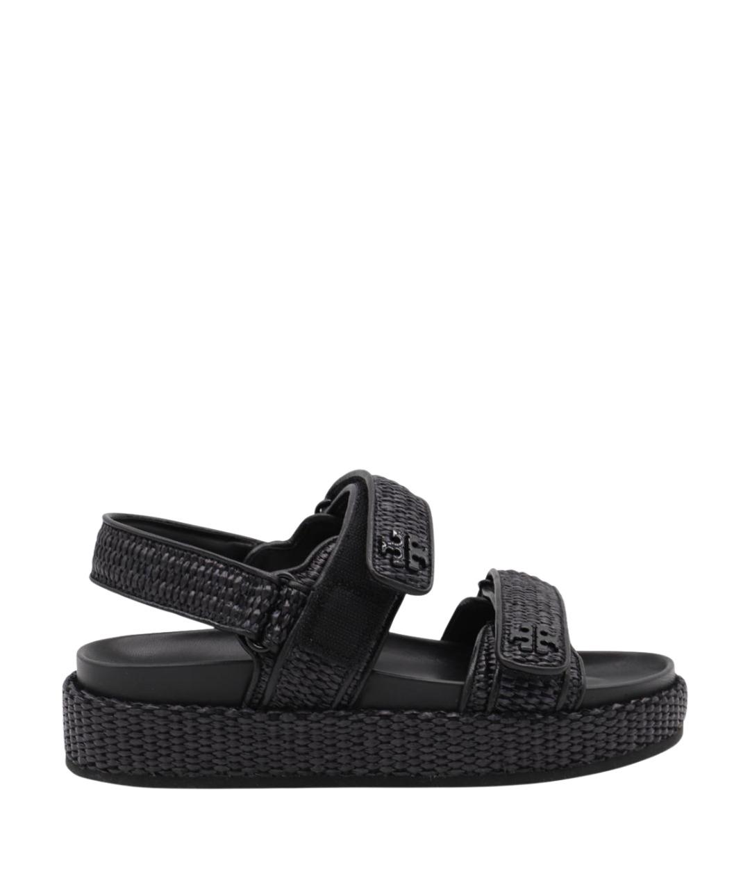 TORY BURCH Черные текстильные сандалии, фото 1