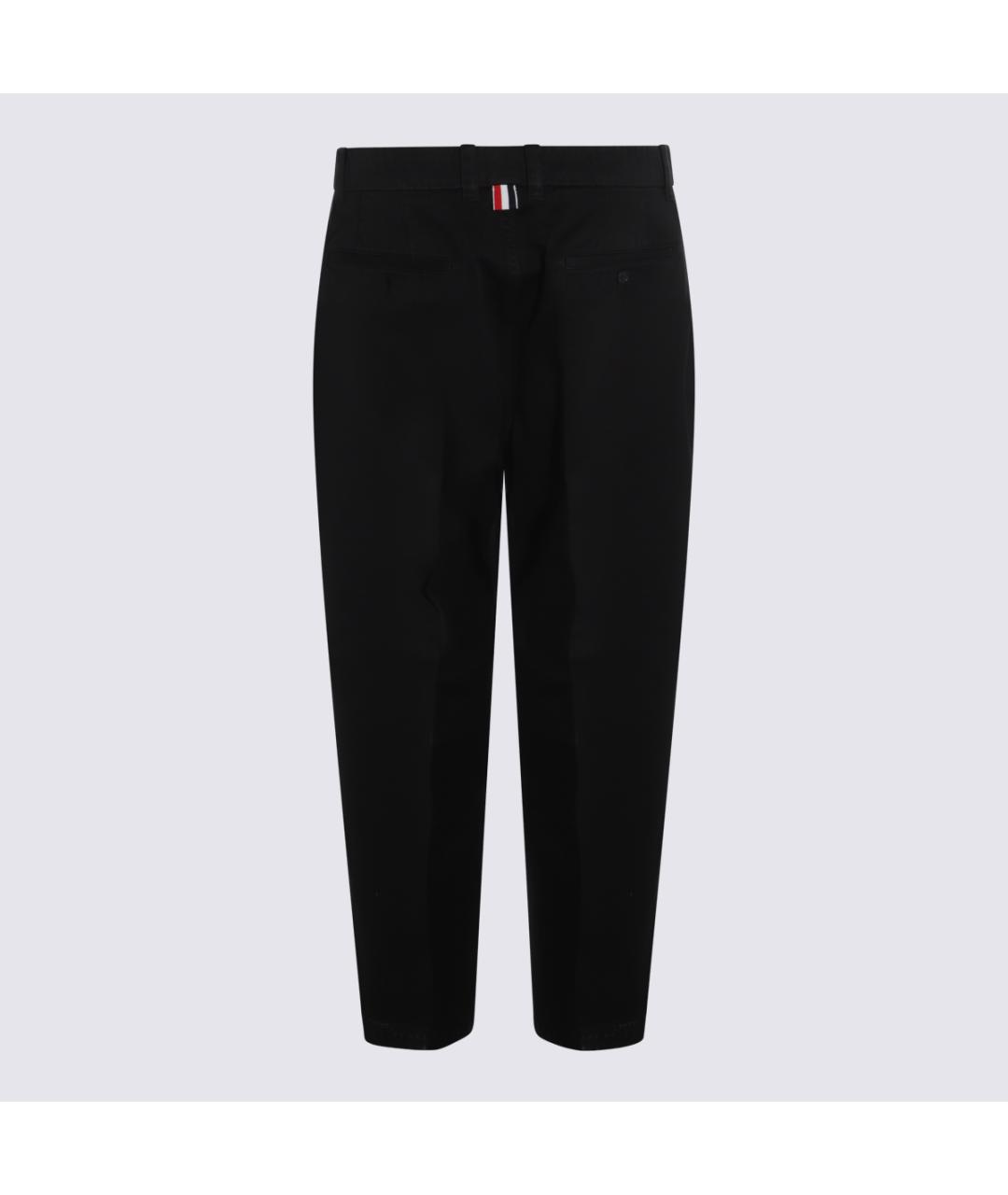 THOM BROWNE Черные хлопковые повседневные брюки, фото 2