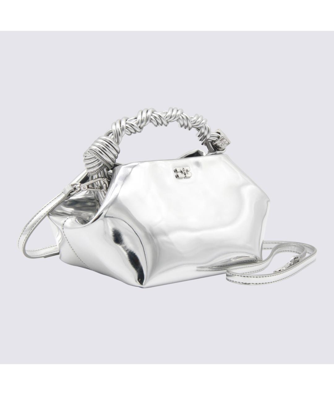 GANNI Серебряная сумка тоут, фото 2