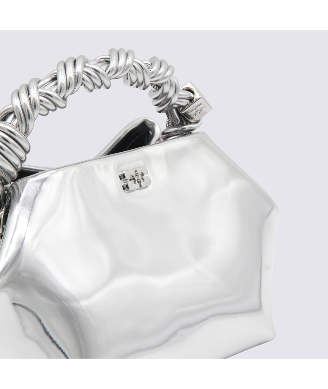 GANNI Серебряная сумка тоут, фото 4