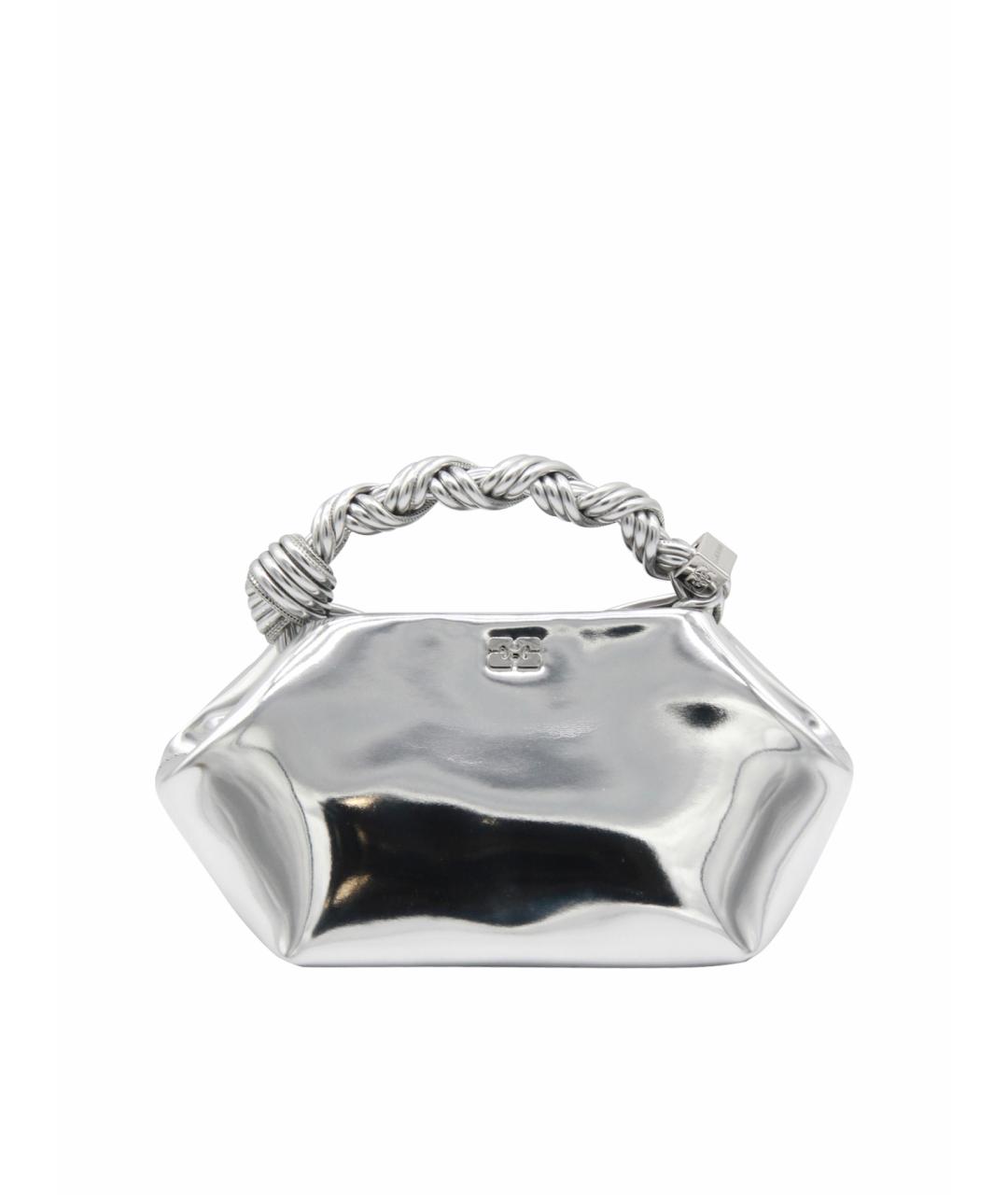 GANNI Серебряная сумка тоут, фото 1
