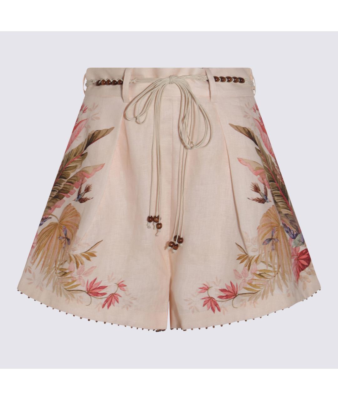 ZIMMERMANN Бежевые льняные шорты, фото 4