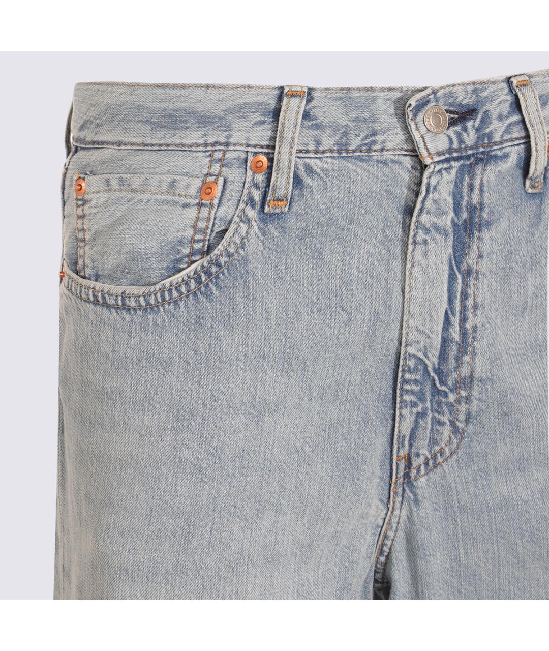 LEVI'S Синие хлопковые прямые джинсы, фото 3