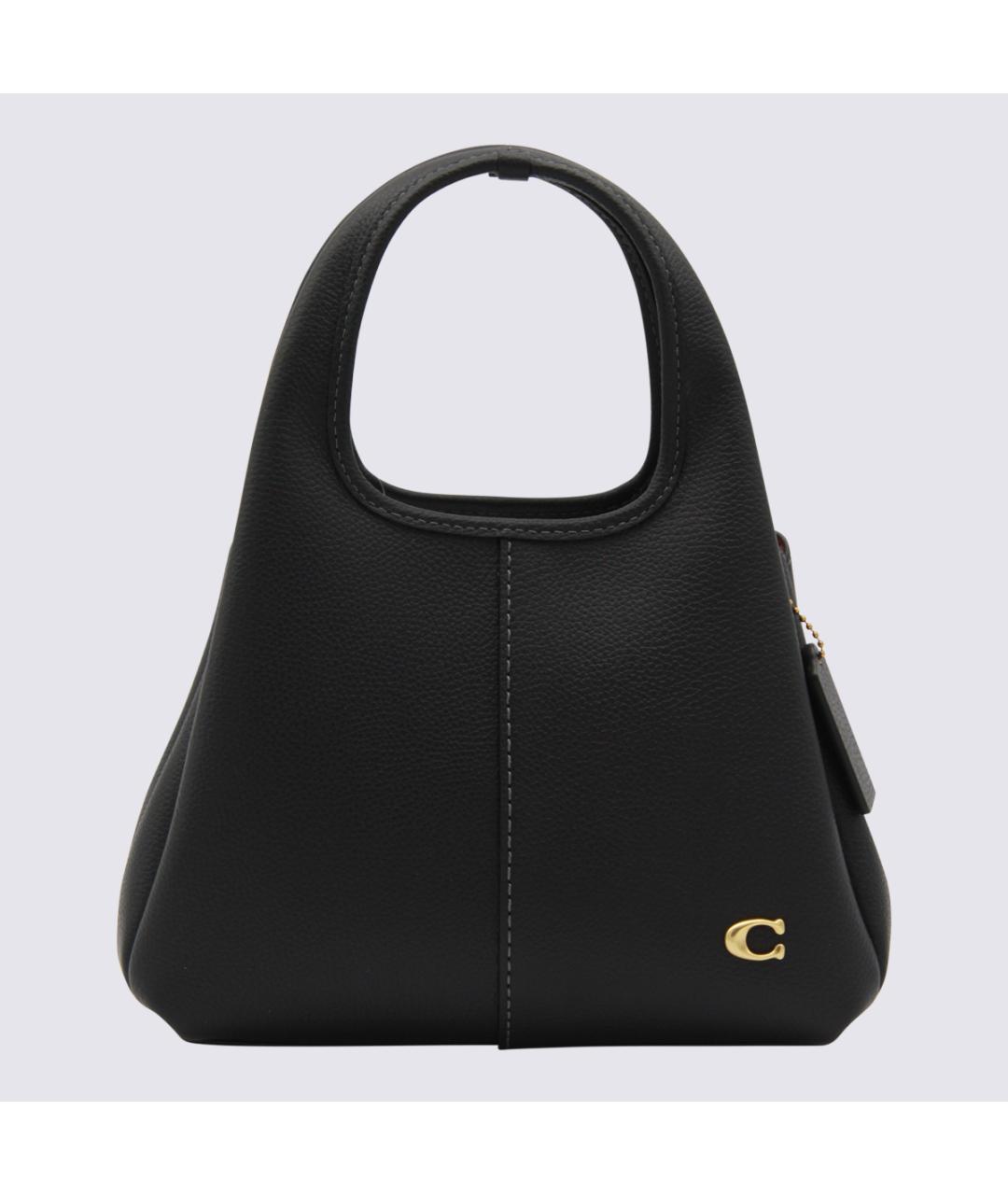 COACH Черная кожаная сумка тоут, фото 5