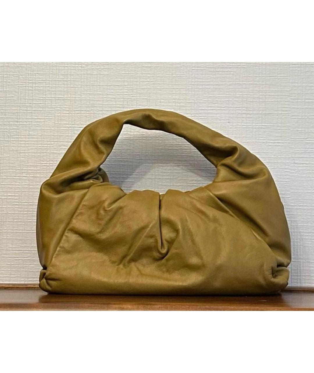BOTTEGA VENETA Горчичная кожаная сумка с короткими ручками, фото 2
