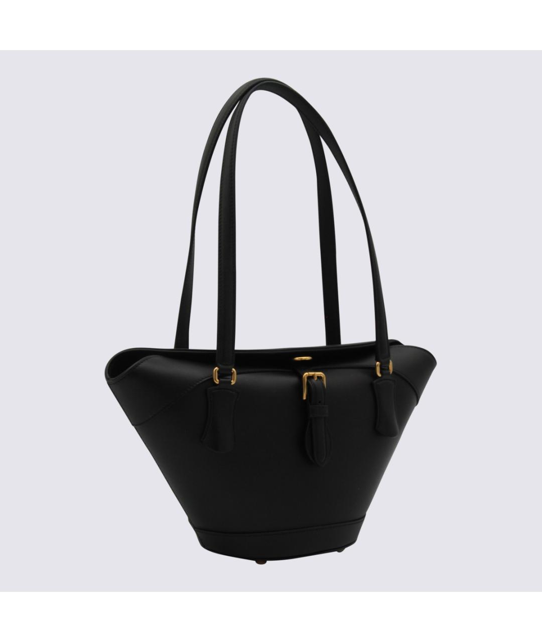 DOLCE&GABBANA Черная кожаная сумка тоут, фото 2