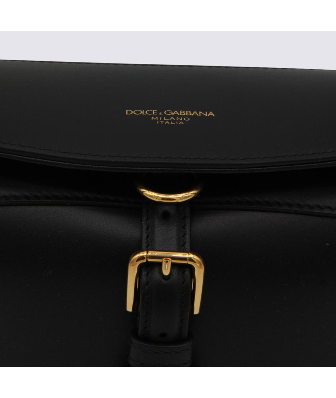 DOLCE&GABBANA Черная кожаная сумка тоут, фото 4