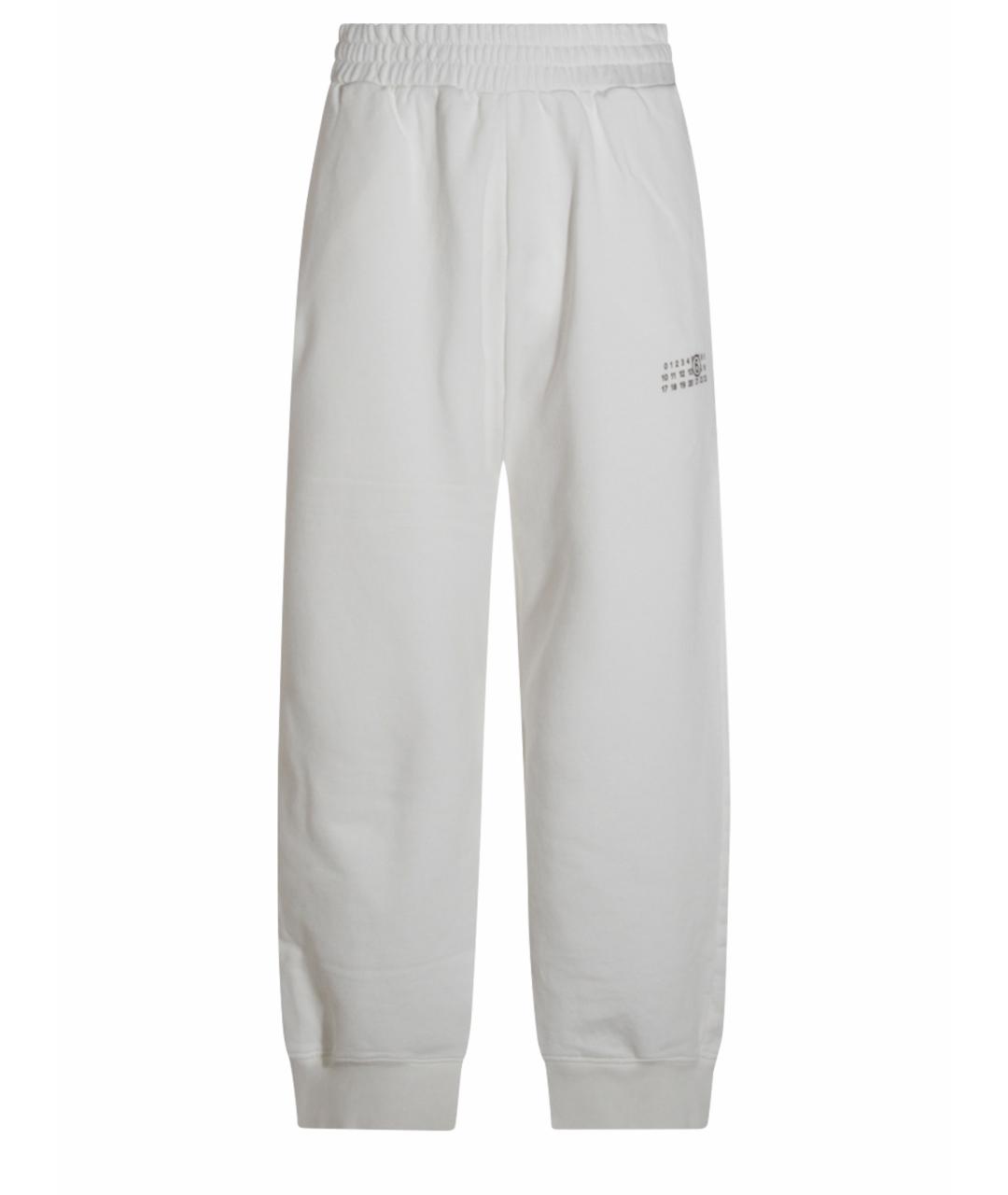 MM6 MAISON MARGIELA Белые хлопковые прямые брюки, фото 1