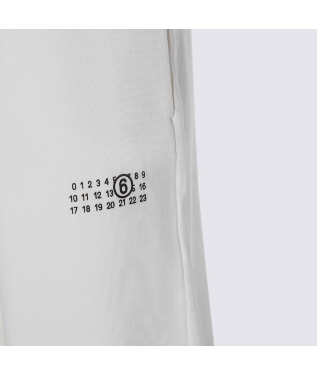 MM6 MAISON MARGIELA Белые хлопковые прямые брюки, фото 3