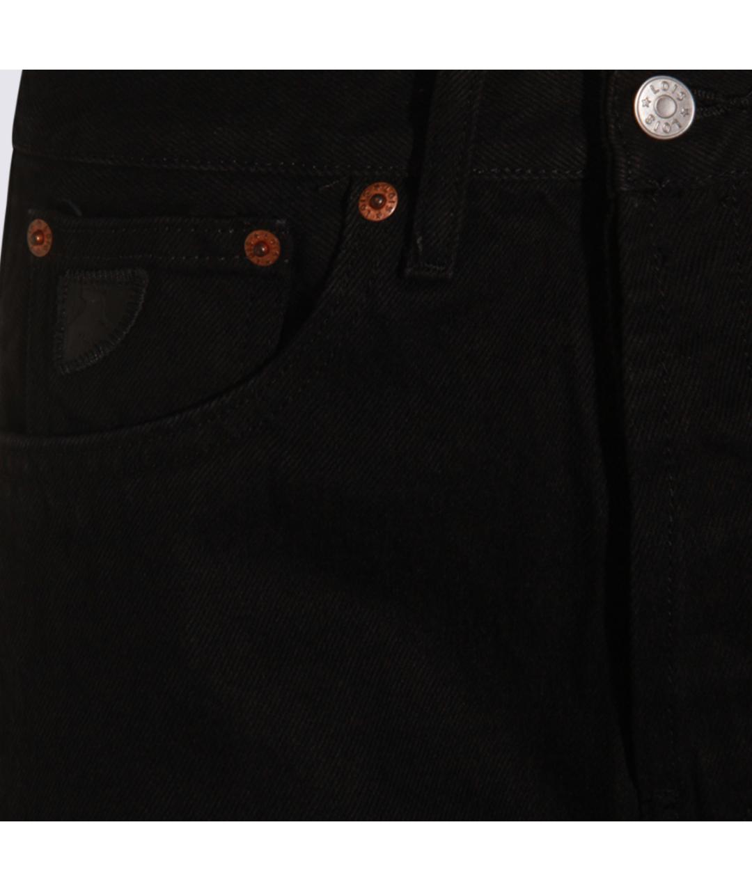 LOIS JEANS Черные хлопковые прямые джинсы, фото 3