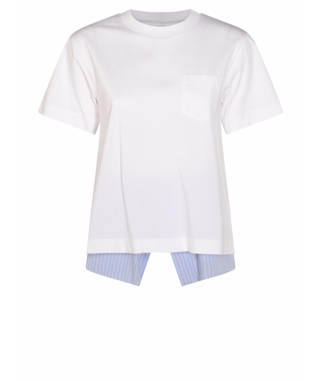 SACAI Белая хлопковая футболка, фото 1