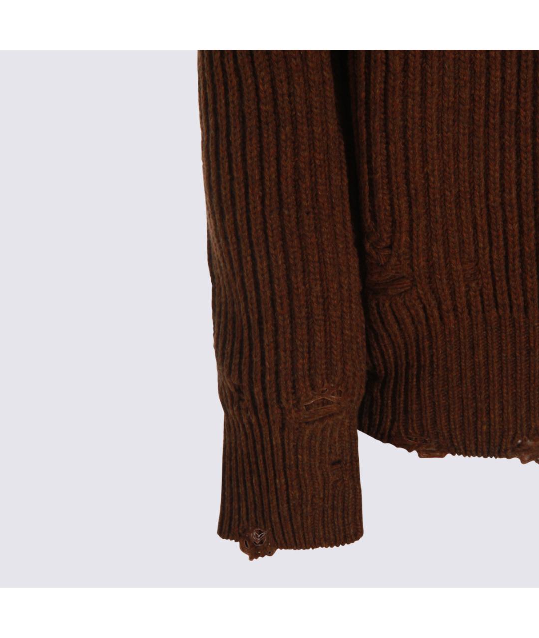 MM6 MAISON MARGIELA Коричневый шерстяной кардиган, фото 3