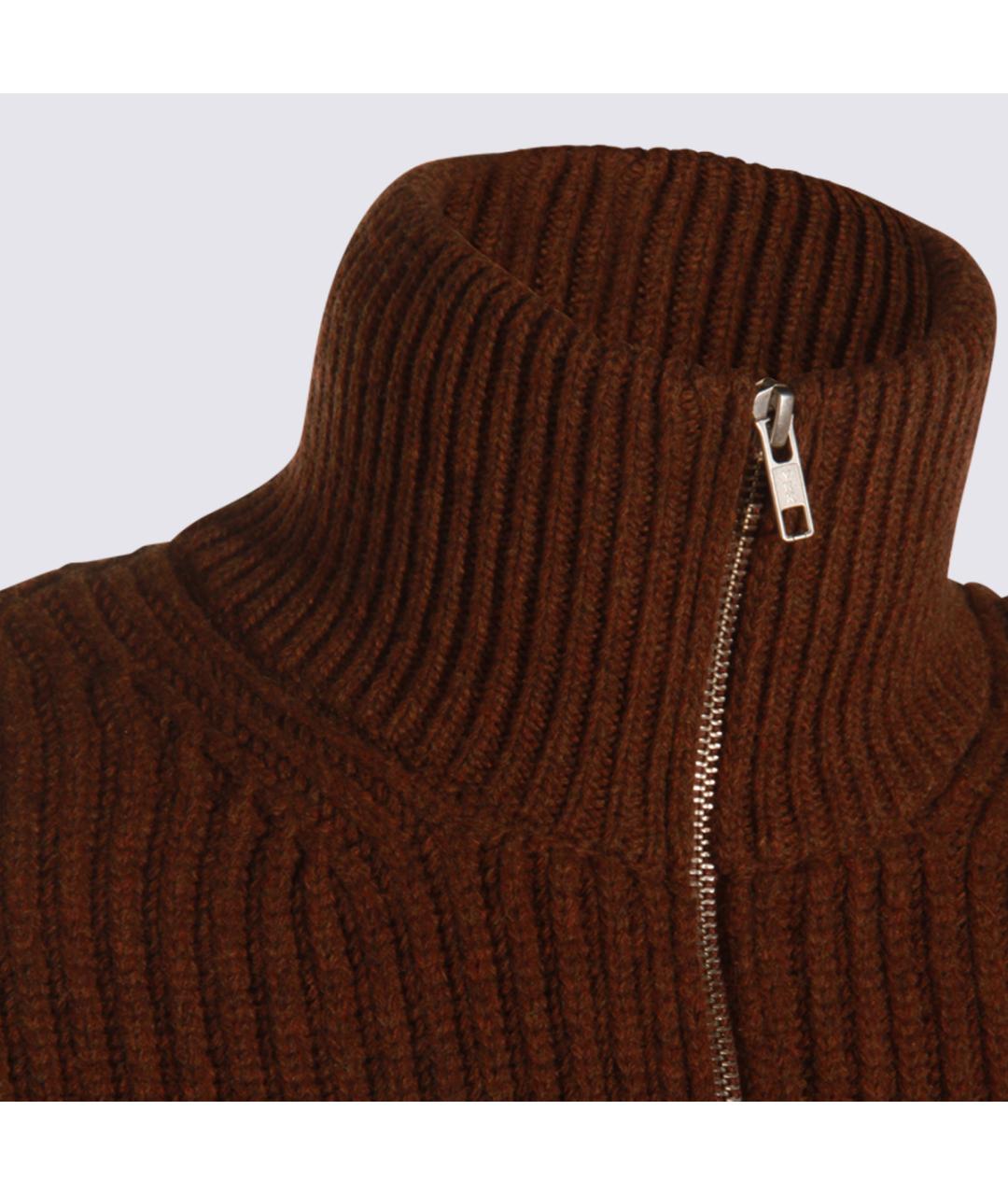 MM6 MAISON MARGIELA Коричневый шерстяной кардиган, фото 4