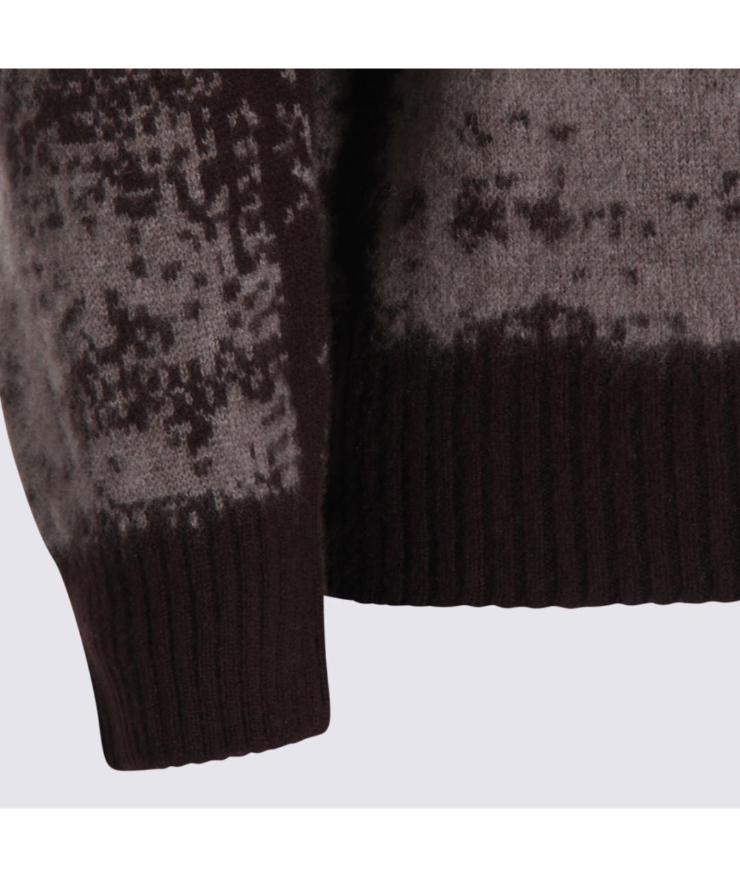 PIACENZA CASHMERE Коричневый шерстяной джемпер / свитер, фото 3