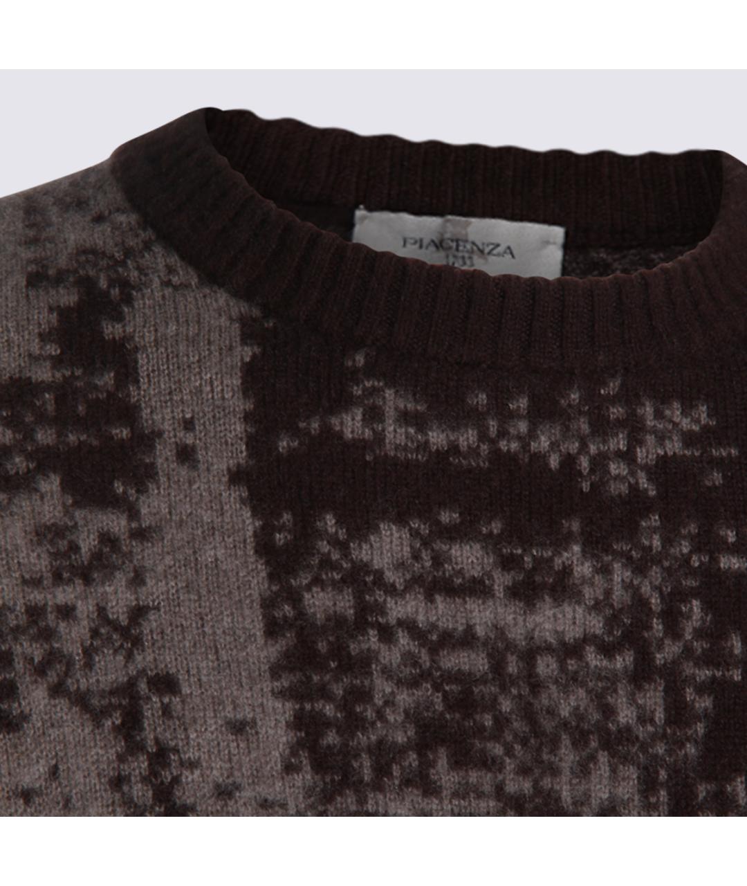 PIACENZA CASHMERE Коричневый шерстяной джемпер / свитер, фото 4