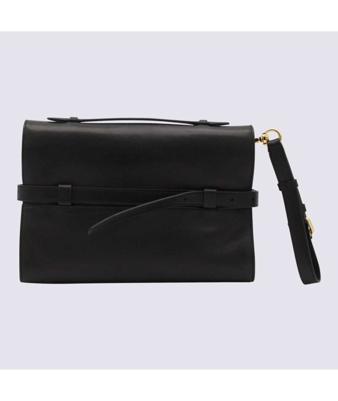 MOSCHINO Черная кожаная барсетка, фото 3