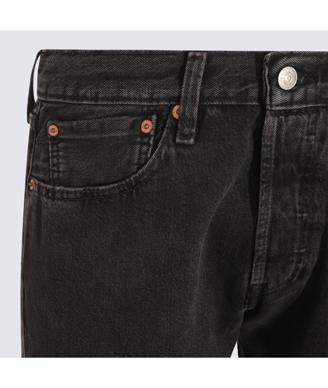 LEVI'S Черные хлопковые прямые джинсы, фото 3