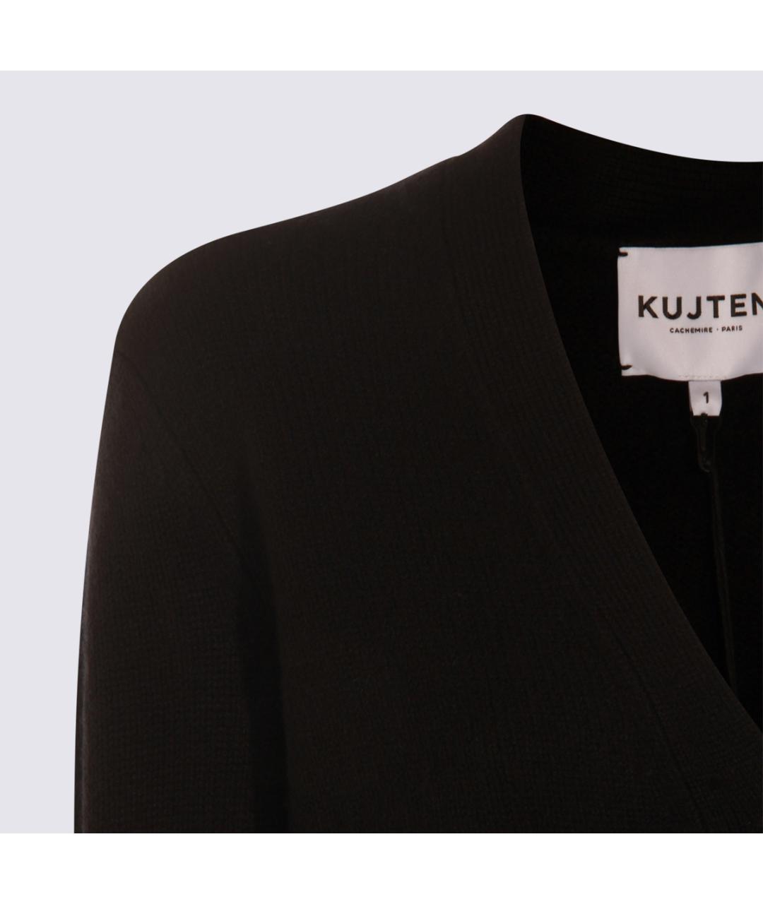 KUJITEN Черный шерстяной кардиган, фото 4