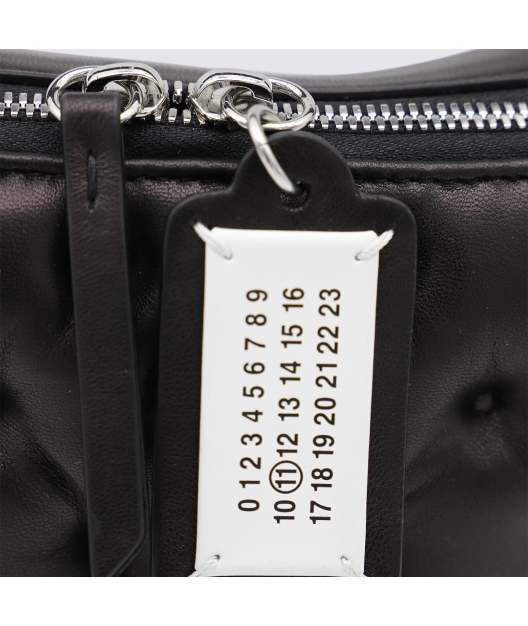MAISON MARGIELA Черная кожаная сумка тоут, фото 4