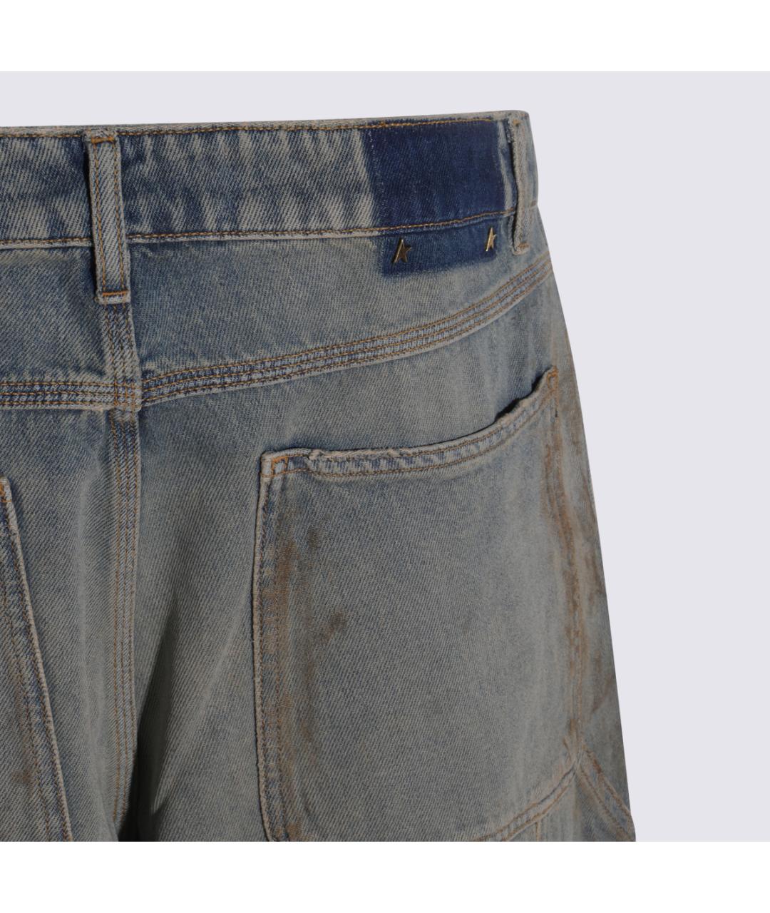 GOLDEN GOOSE DELUXE BRAND Голубые хлопковые прямые джинсы, фото 5