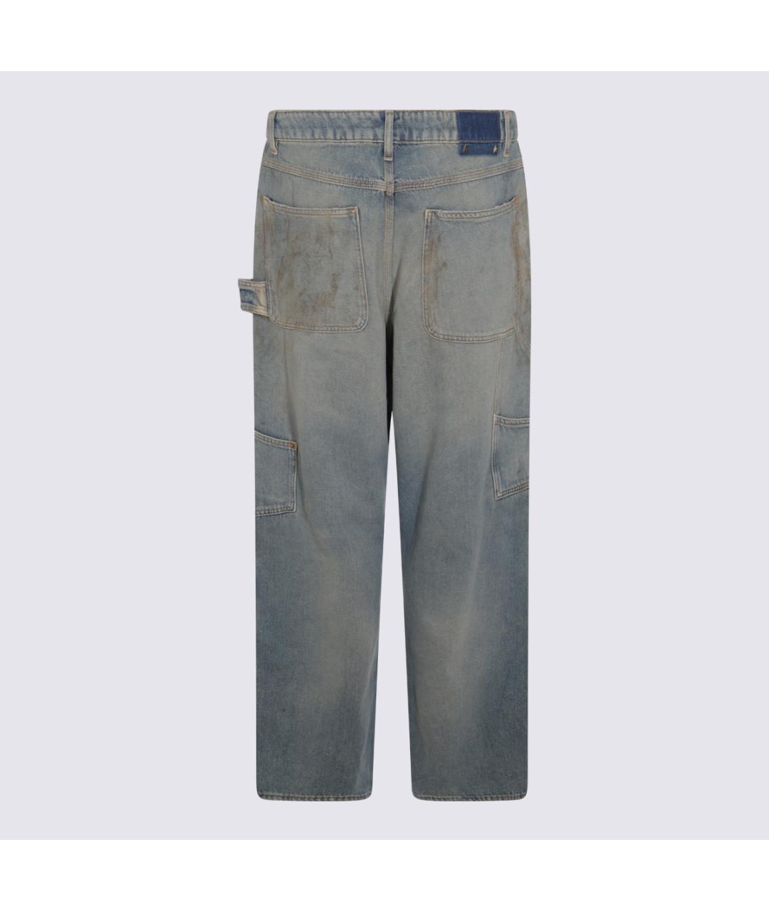 GOLDEN GOOSE DELUXE BRAND Голубые хлопковые прямые джинсы, фото 2