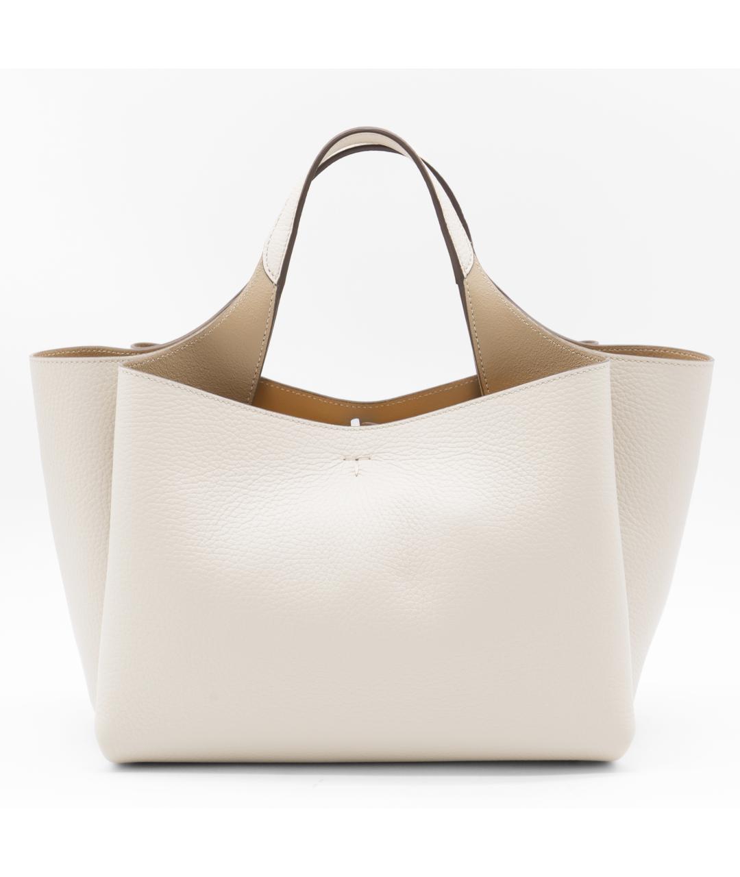 TOD'S Бежевая кожаная сумка тоут, фото 3