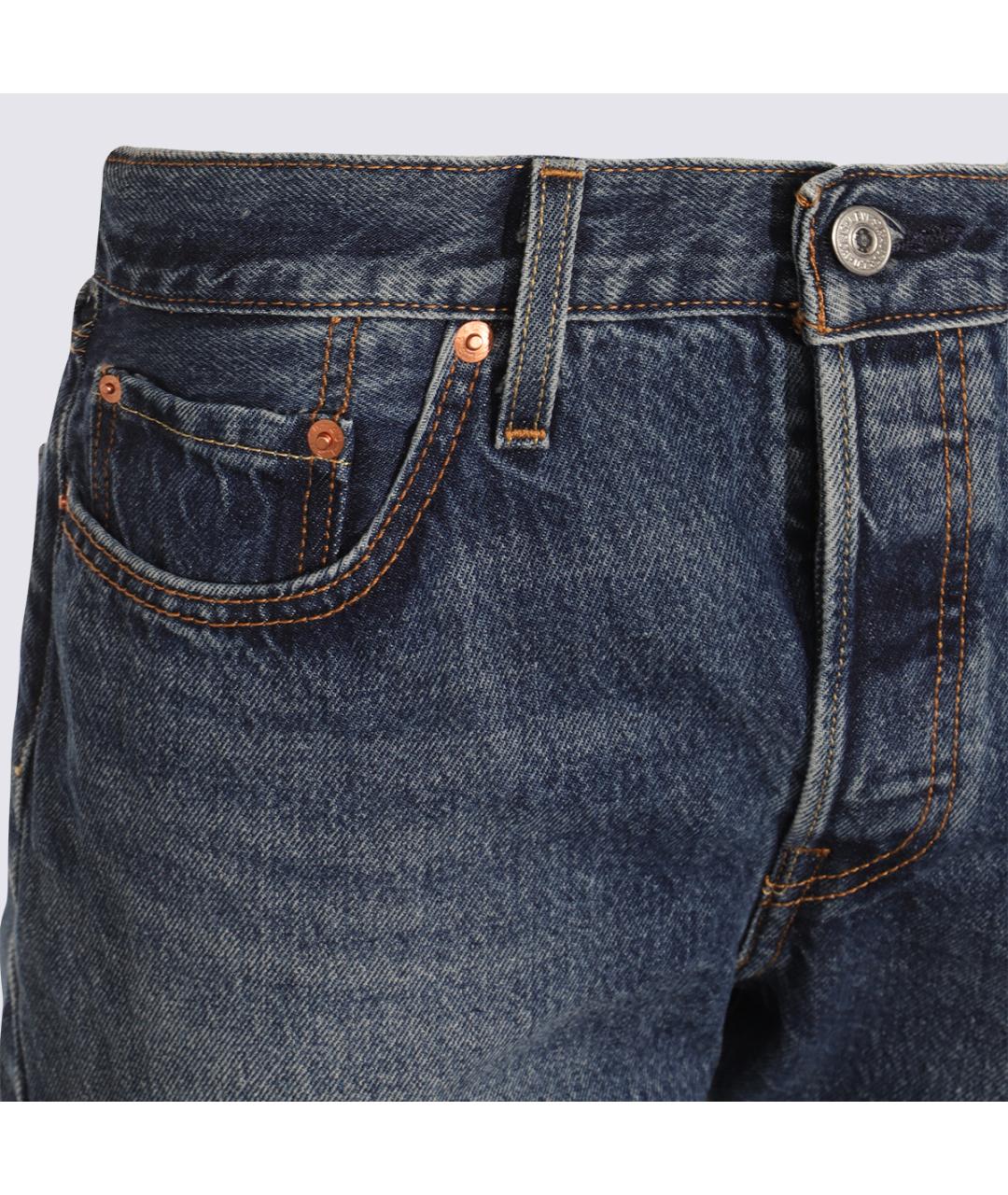 LEVI'S Синие хлопковые прямые джинсы, фото 3